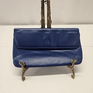 Vintage MCM Summit Hill Leather Blue Clutch Wallet Top Grain Cowhide 7.5x4.5"